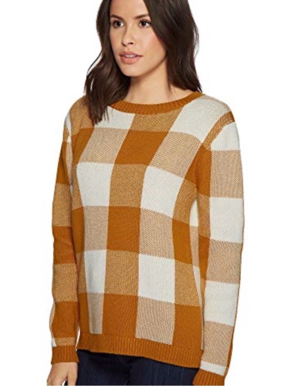 Pendleton Buffalo Check Crewneck Sweater - Mustard Cream